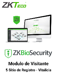 [ZTA068009] ZKTECO ZKBSVISP5 -Licencia para gestión de Visitas en Biosecurity / 10 000 Visitas por mes / Hasta 5 sitios de Registro / Vitalicia