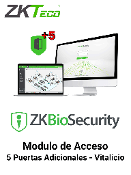 [ZTA6030003] ZKTECO ZKBSACADDONP5 - Modulo Vitalicio de Control de Acceso para Agregar 5 Puertas adicionales en Biosecurity / Arriba de 25 Puertas