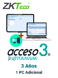 [MRV0820001] ZKACCESO TITANIUMCOMPADD3 YEARS - Licencia para 1 PC adicional de adminsitracion de software / 3 Años