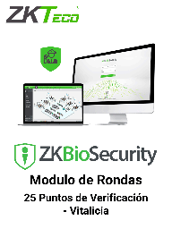 [ZAS6020010] ZKTECO ZKBSPATP25 - Modulo de Sistema de Patrullaje Vitalicio en Biosecurity / Para 25 Puntos de Verificación de Rondines