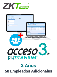 [ZKA6020008] ZKACCESO TITANIUM50EMPADD3YEAR - Licencia para agregar un bloque de 50 empleados adicionales / 3 años