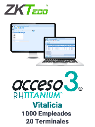 [ZKA6020012] ZKACCESO TITANIUM3P -Licencia para control de asistencia / 1000 empleados / 20 terminales (PC o Reloj) / Compatible con NOI y CONTPAQ / Vitalicia