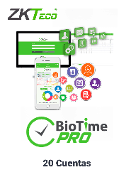 [ZKT0820015] ZKTECO BIOTIMEPROAPPBASIC - Licencia Vitalicia de Aplicación Móvil para uso de ZK BIOTIMEPRO / Compatible con celulares ANDROID o iOS / Soporta 20 cuentas